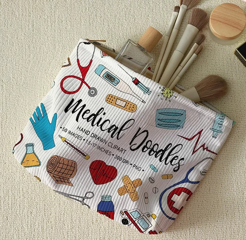 Barevná cestovní kosmetická taštička v lékařském stylu | kosmetická taštička, toaletní taška