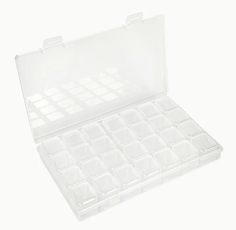Praktický plastový organizér s 28 přihrádkami | úložný box, organizér šperků