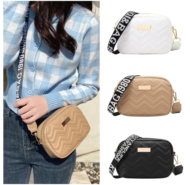 Elegantní dámská kabelka s vlnkovým vzorem | crossbody kabelka, ramenní taška