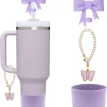 Fialová mašle 3 ks