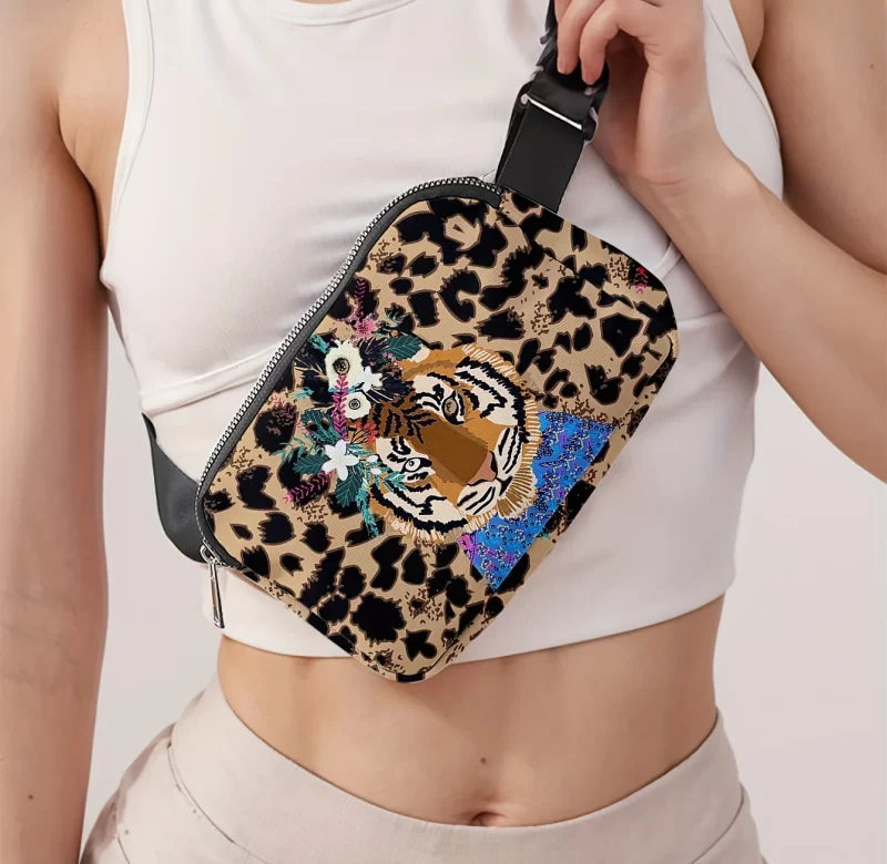 Crossbody taška s tygřím vzorem | sportovní taška, módní ledvinka
