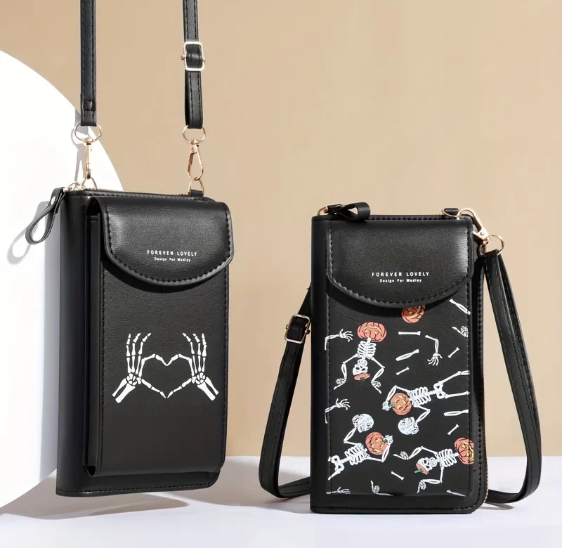 Stylová černá kabelka s gothic motivem | kabelka, taška