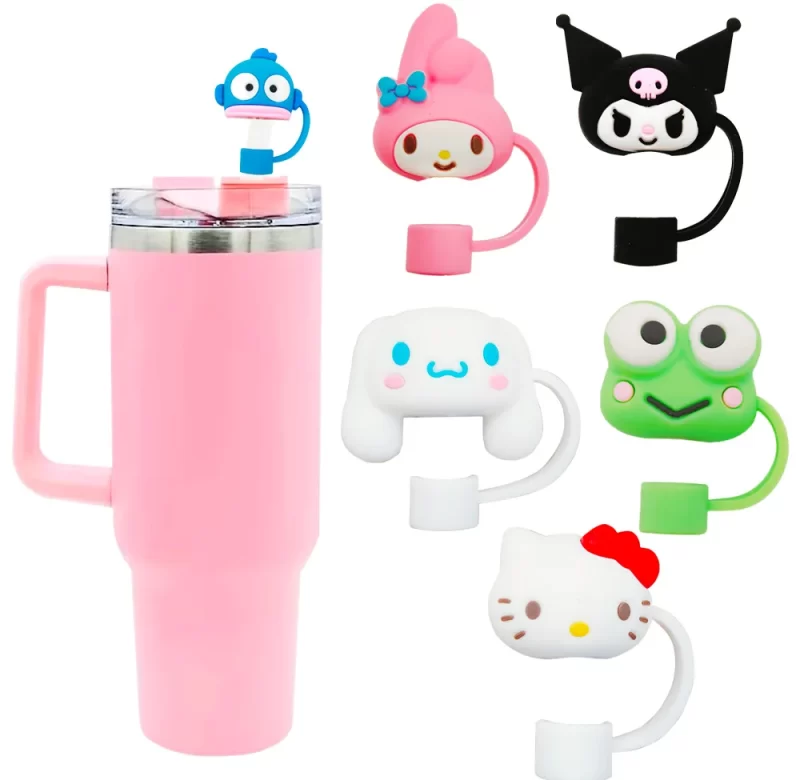 Silikonový kryt na brčko 1-7 ks | kryt na pití, dětské doplňky