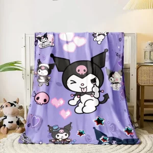 Kuromi měkká anime deka na spaní | dětská deka, cestovní přikrývka