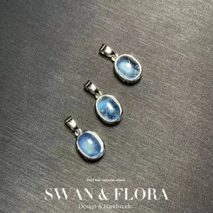 Modrý ručně vyrobený náhrdelník s kamenem | přívěsek, šperk