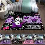 Roztomilý kulatý koberec Kuromi | dětský koberec, protiskluzová podložka