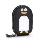 Roztomilá peněženka s tučňákem a zipem | kožená peněženka, dámská peněženka