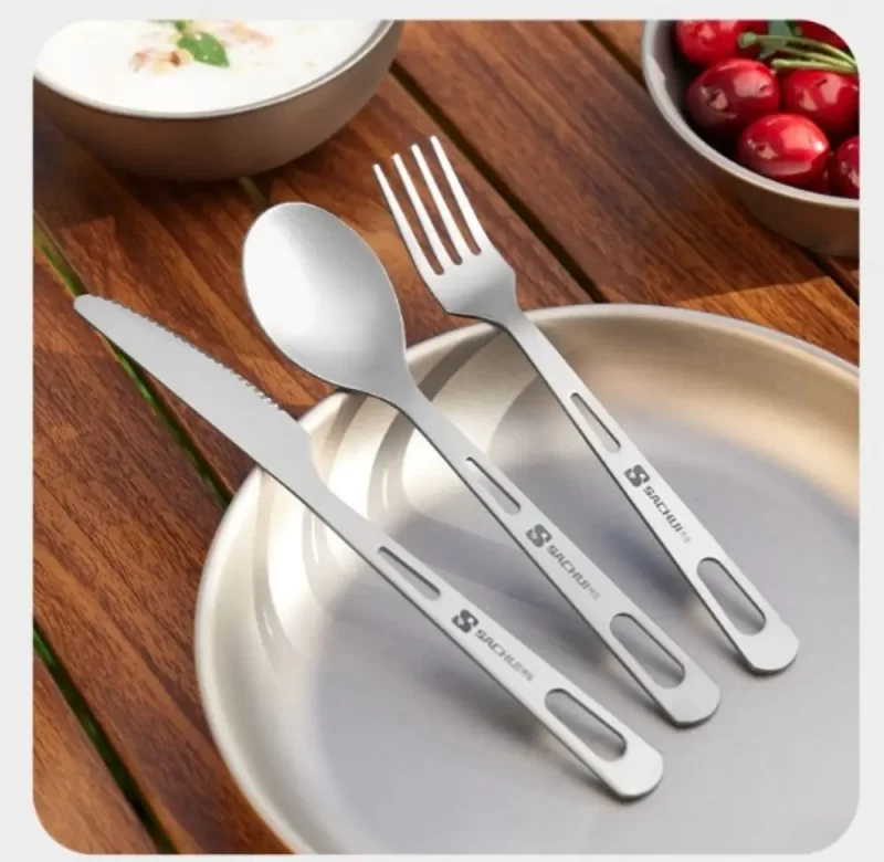 Titanová lžíce s dlouhou rukojetí | titanová lžíce, turistické nádobí