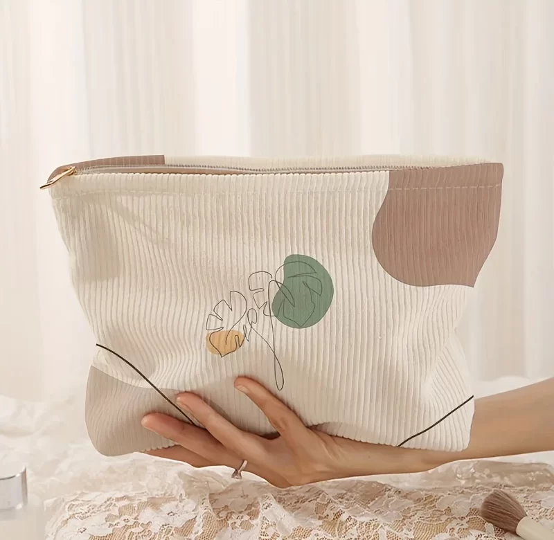 Minimalistická taštička se vzorem Morandi | kosmetická taštička, makeup organizér