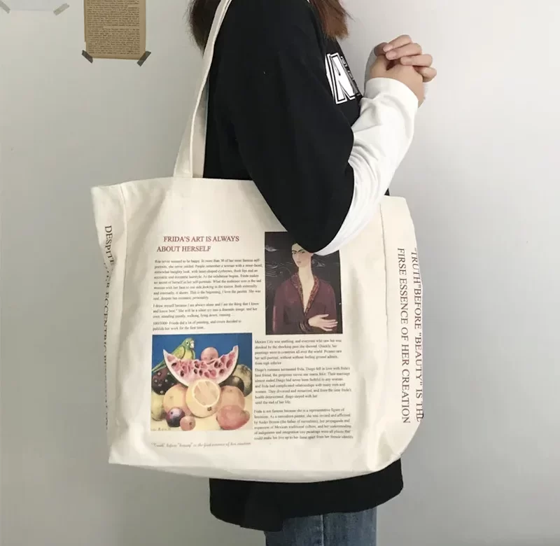 Plátěná taška s velkou kapacitou | nákupní taška, taška přes rameno