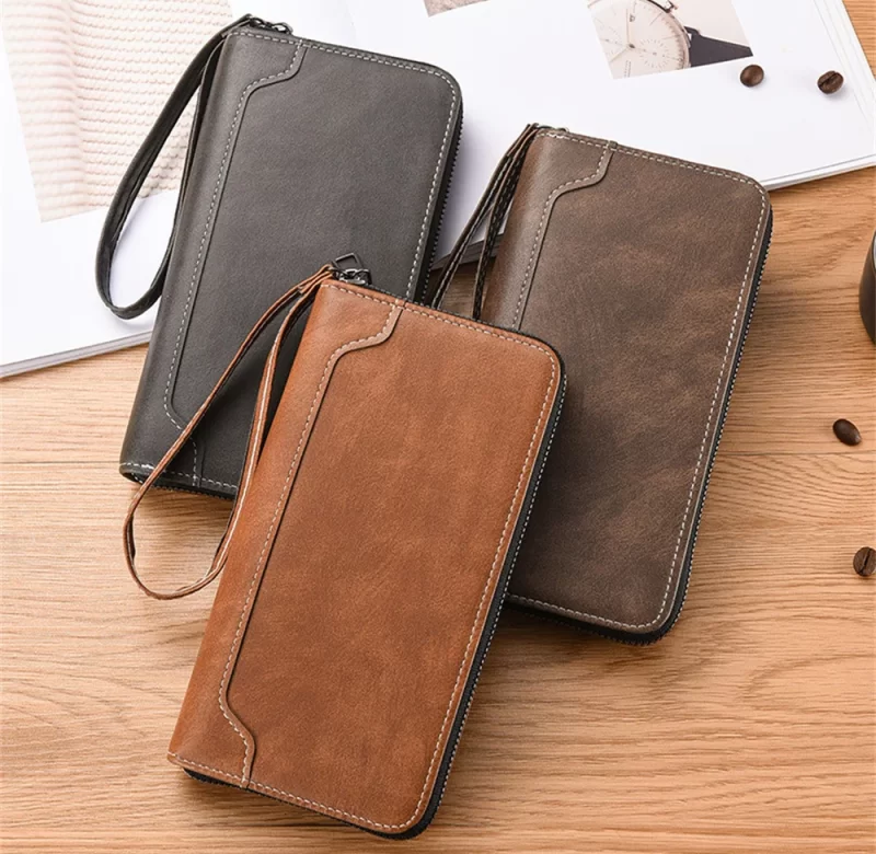 Elegantní dlouhá pánská peněženka na zip | pánská peněženka, kožené psaníčko