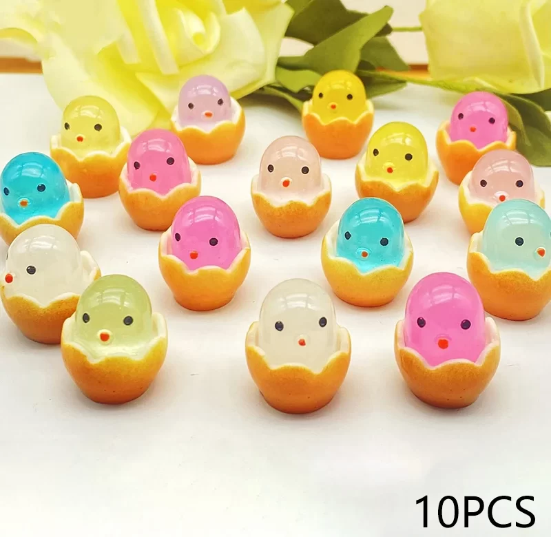 10 ks Křehká svítící kuřátka do dekorací | mini figurky, malé dárky