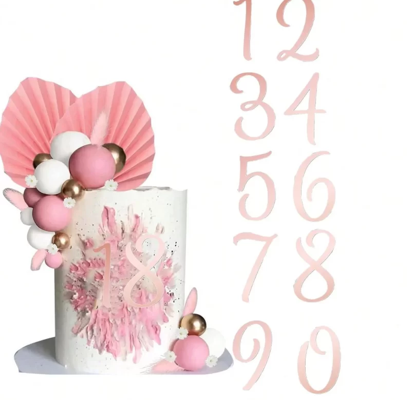 Narozeninová čísla na dort- celá sada | dortová dekorace, narozeninová dekorace