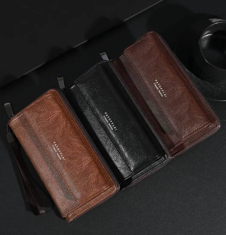 Pánská dlouhá peněženka na zip | peněženka, držák karet