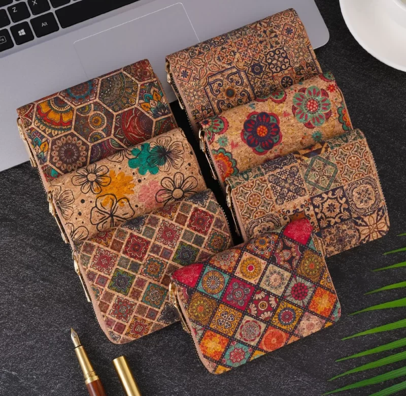 Stylová malá peněženka s korkovým vzorem | peněženka, dámský doplněk