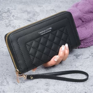 Dlouhá peněženka s výšivkou a zipem | dámská peněženka, peněženka na zip