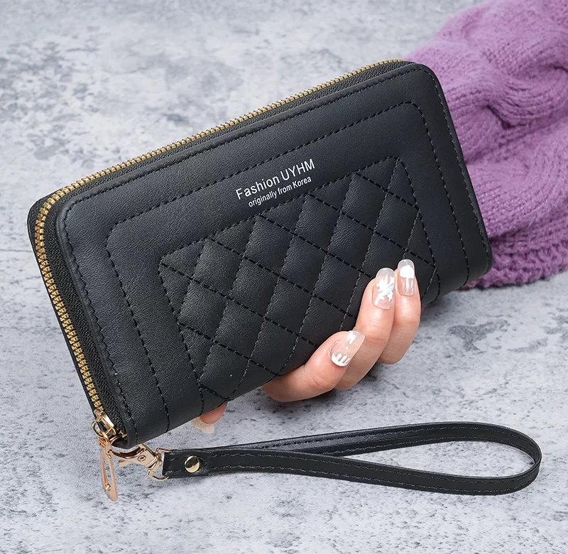 Dlouhá peněženka s výšivkou a zipem | dámská peněženka, peněženka na zip