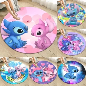 Stitch koberec kulatý flanelový měkký | dětský koberec, podložka