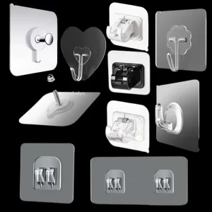 Samolepicí oboustranné háčky na zeď | nástěnné háčky, háčky bez vrtání