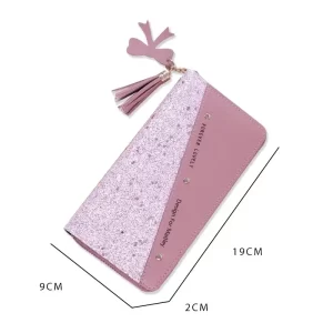 Dlouhá stylová peněženka s třásní | dámská peněženka, peněženka na zip