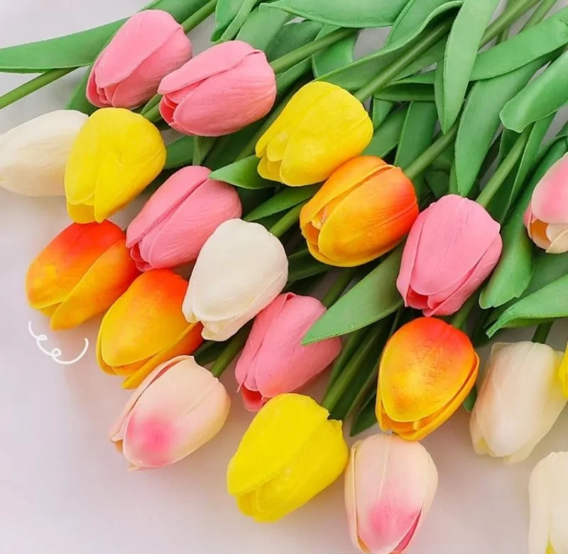 Umělé tulipány do vázy a na stůl | umělé květiny, dekorace