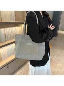 Manšestrová taška přes rameno jednoduchý styl | dámská kabelka, tote taška