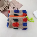 Barevná plyšová čtvercová taška