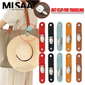 Kožený cestovní klip na klobouk | cestovní doplněk, kloboukový držák