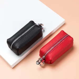 Stylová kožená klíčenka na zip | malá peněženka, držák klíčů