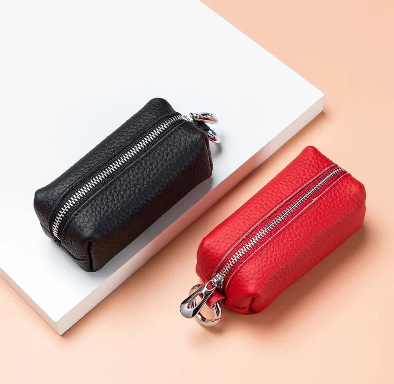 Stylová kožená klíčenka na zip | malá peněženka, držák klíčů