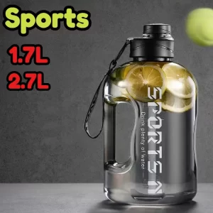 Velkokapacitní sportovní láhev s popruhem 1.7L | sportovní láhev, fitness láhev