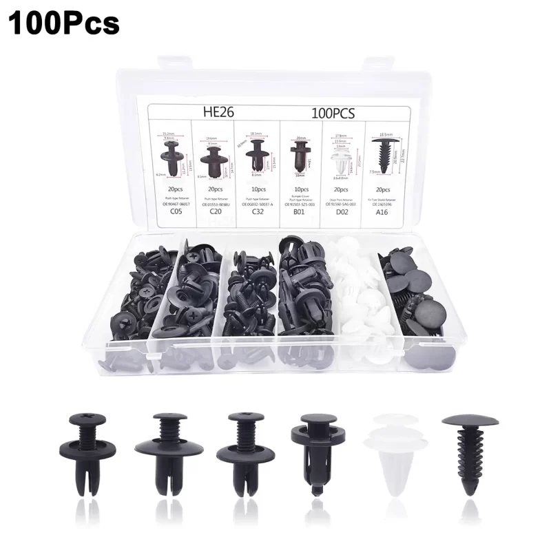 Plastové univerzální spony pro opravy auta | auto spony, plastové nýty