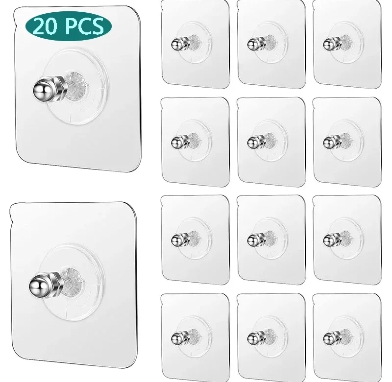 Samolepicí háčky bez vrtání 6×6 cm | nástěnné háčky, lepící věšáky