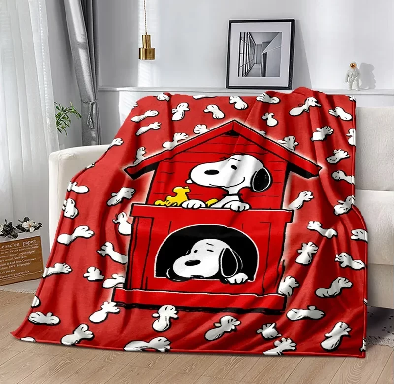 Snoopy kreslená měkká deka kawaii stylu | dětská přikrývka, flísová deka