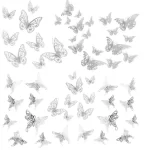 48 ks 3D motýli různé barvy na stěnu | dekorace na zeď, samolepky