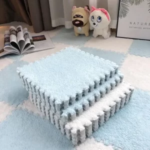 Puzzle pěnový koberec 30×30 semišový | dětská podložka, puzzle koberec