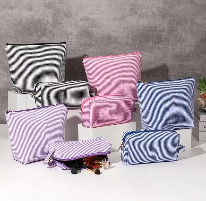 Kosmetická sada taštiček s proužkem pro cestování | kosmetická taštička, dámská kabelka