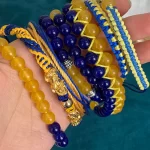 Náramek přátelství ukrajinská vlajka korálky | náramek, šperky