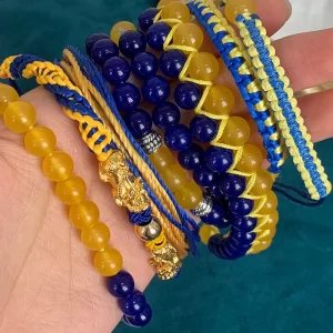 Náramek přátelství ukrajinská vlajka korálky | náramek, šperky