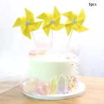 žlutý větrný mlýn - 3 ks