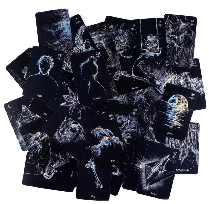Clair de lune lenormand karty 38 listů v angličtině | stolní hry