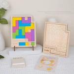 Dřevěný montessori tangram puzzle hra | puzzle, hračka