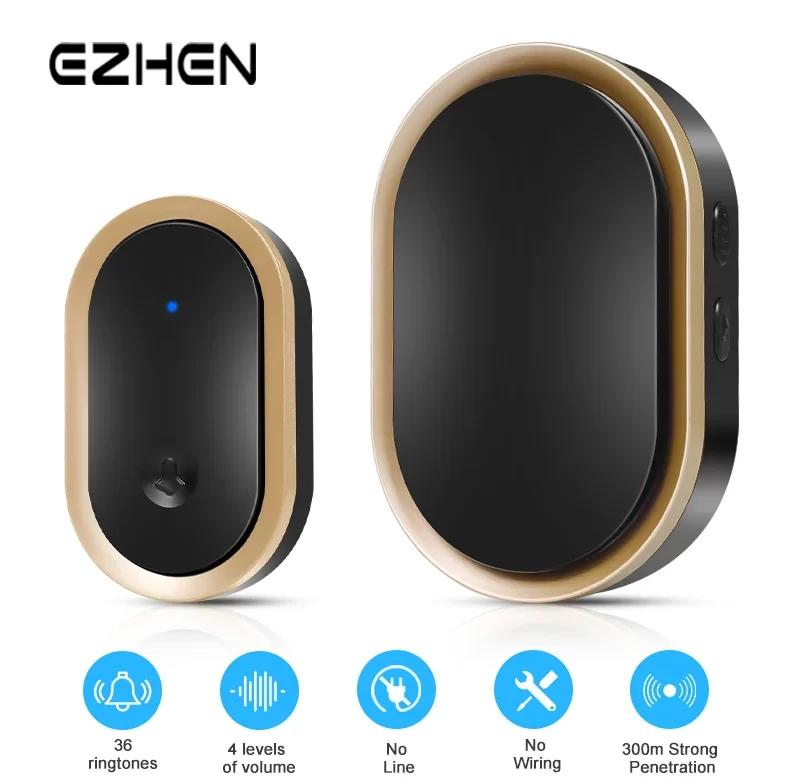 Bezdrátový zvonek do domu voděodolný 300m | zvonek, domovní zvonek