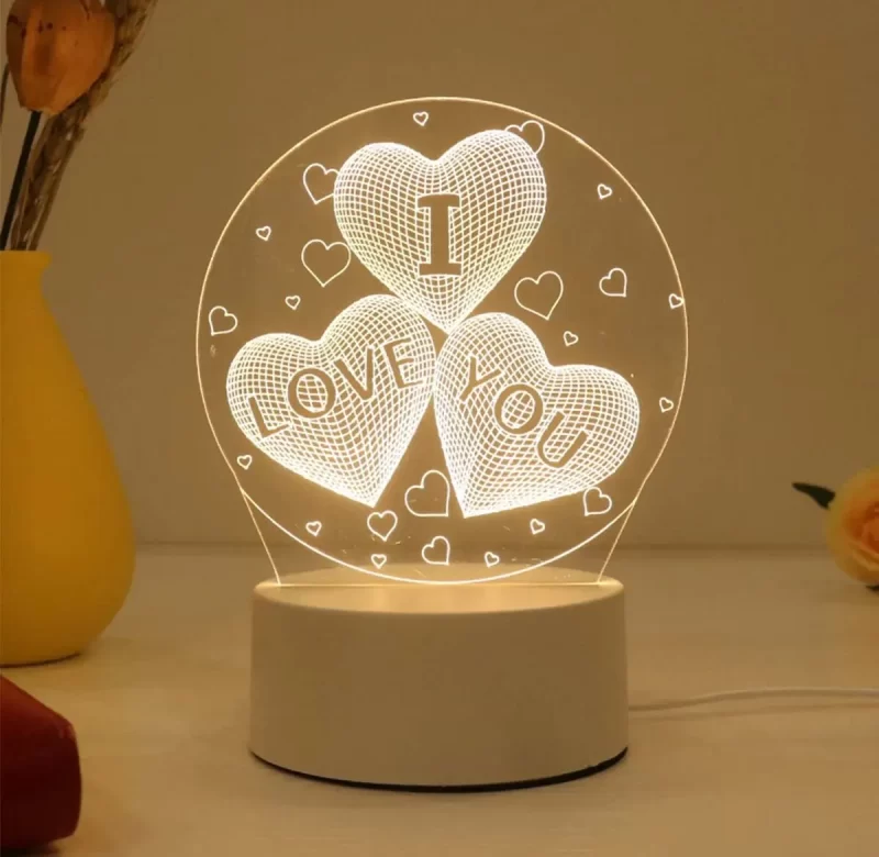 Noční LED akrylová lampa do ložnice | noční světlo stolní lampa