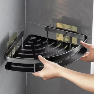 Koupelnová polička bez vrtání hliníková | organizér