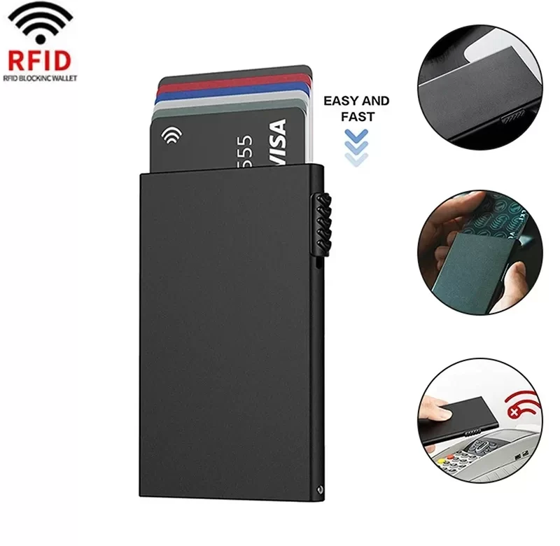 Rfid chytrá kovová peněženka slim | peněženka držák