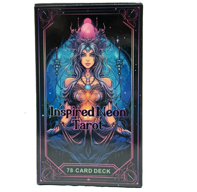 Inspirující neonové tarotové karty 78 kusů | věštecké karty, rodinná hra