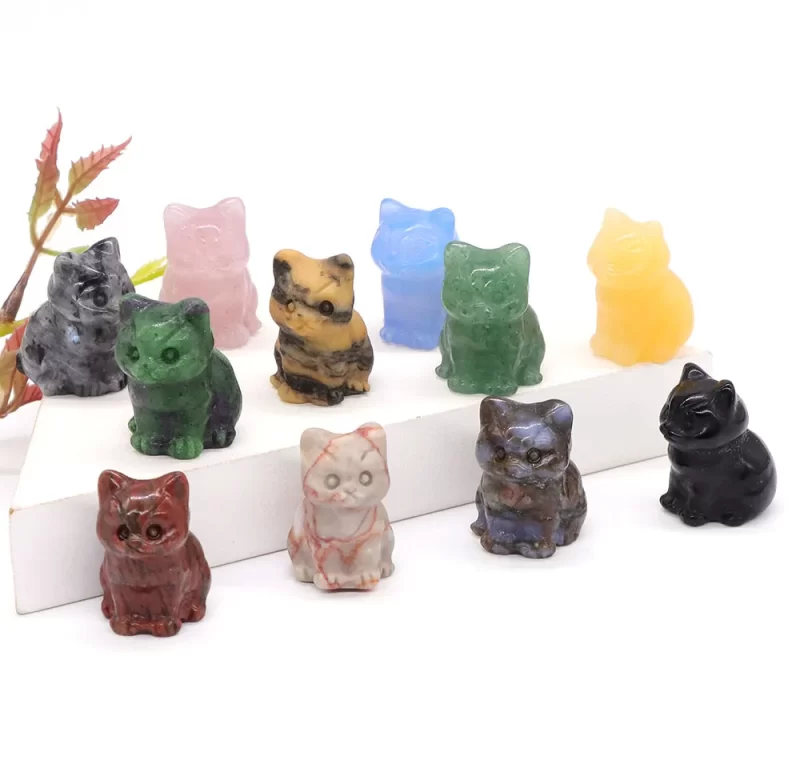 Kočičí soška z přírodního kamene | dekorace | figurka