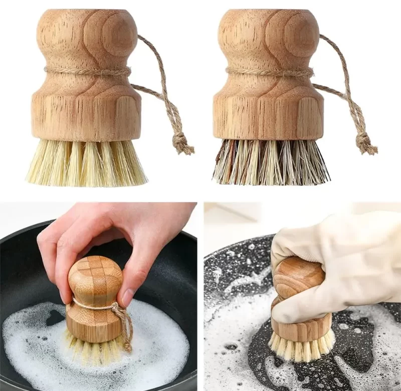 Čistící bambusový kartáč na nádobí | čistič