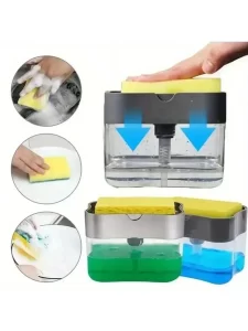 Mycí kartáč s dávkovačem na nádobí | kartáč, houbička